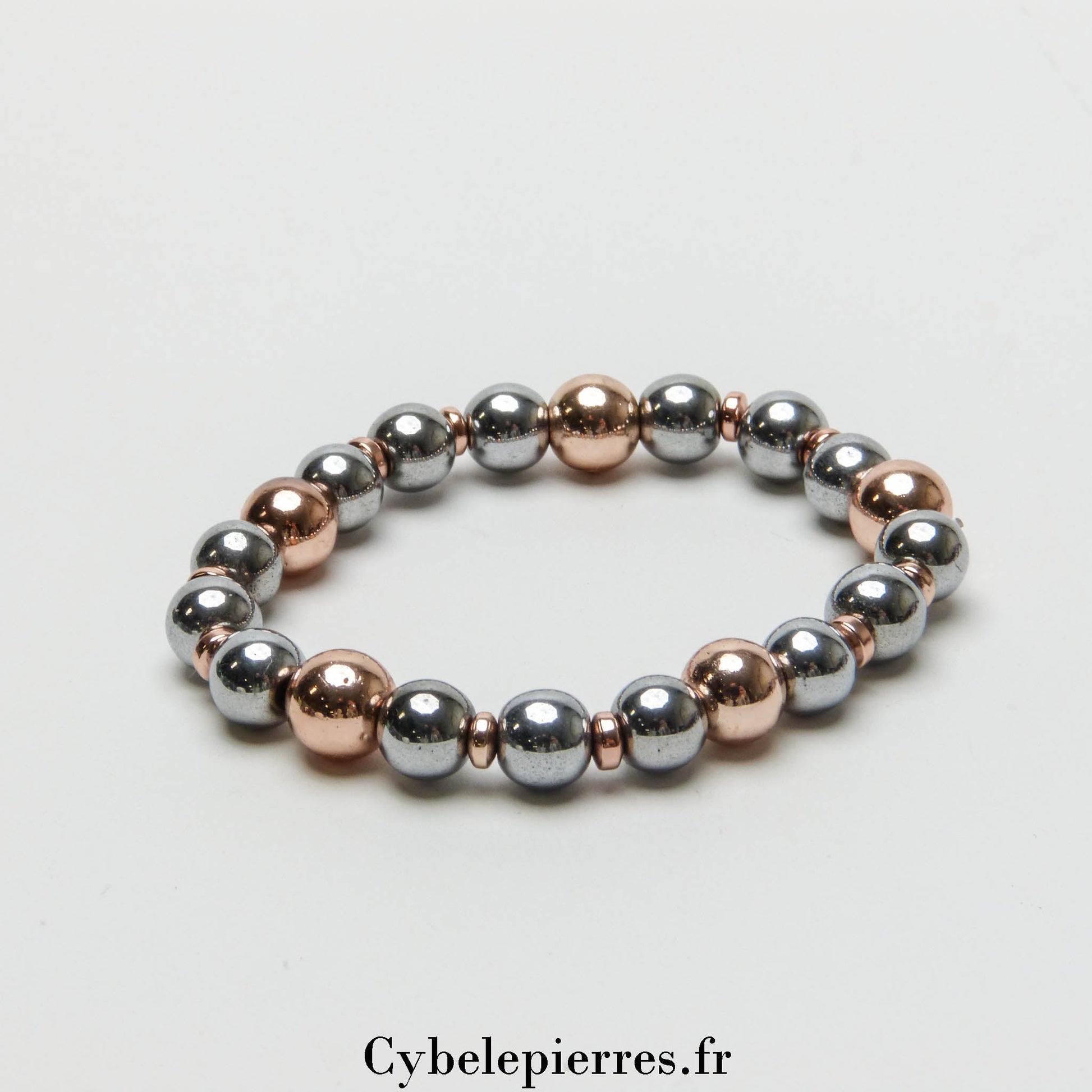 Bracelet Hématite teintée(8mm) - 17cm | Protection et Confiance - Cybele Pierres