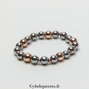 Bracelet Hématite teintée(8mm) - 17cm | Protection et Confiance - Cybele Pierres