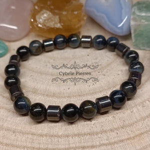 Bracelet Homme - Oeil de Faucon (8mm) - 19cm - Cybele Pierres