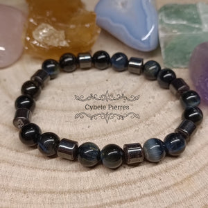 Bracelet Homme - Oeil de Faucon (8mm) - 19cm - Cybele Pierres
