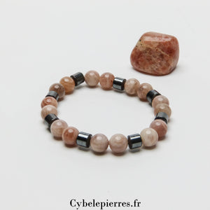 Bracelet Homme - Pierre de Soleil (8mm) - 19cm | Vitalité et Énergie - Cybele Pierres
