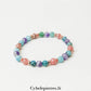 Bracelet Horizon Intérieur – Apatite Bleue, Rhodochrosite et Améthyste (6mm) – 18cm | Expression et Harmonie - Cybele Pierres