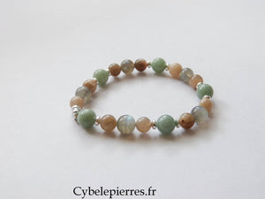 Bracelet Jade, Pierre de Lune & Labradorite (6 & 8 mm) – 18 cm | Intuition & Harmonie - Cybele Pierres
