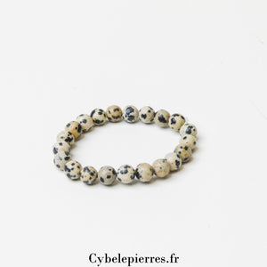Bracelet Jaspe Dalmatien (6 mm) – Taille Enfant 14 cm | Protection et Stabilité - Cybele Pierres