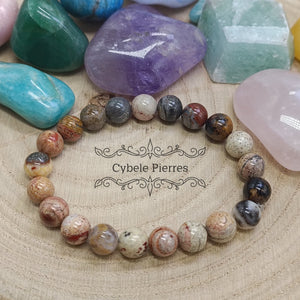 Bracelet Jaspe paysage (8mm) - 18cm - Cybele Pierres
