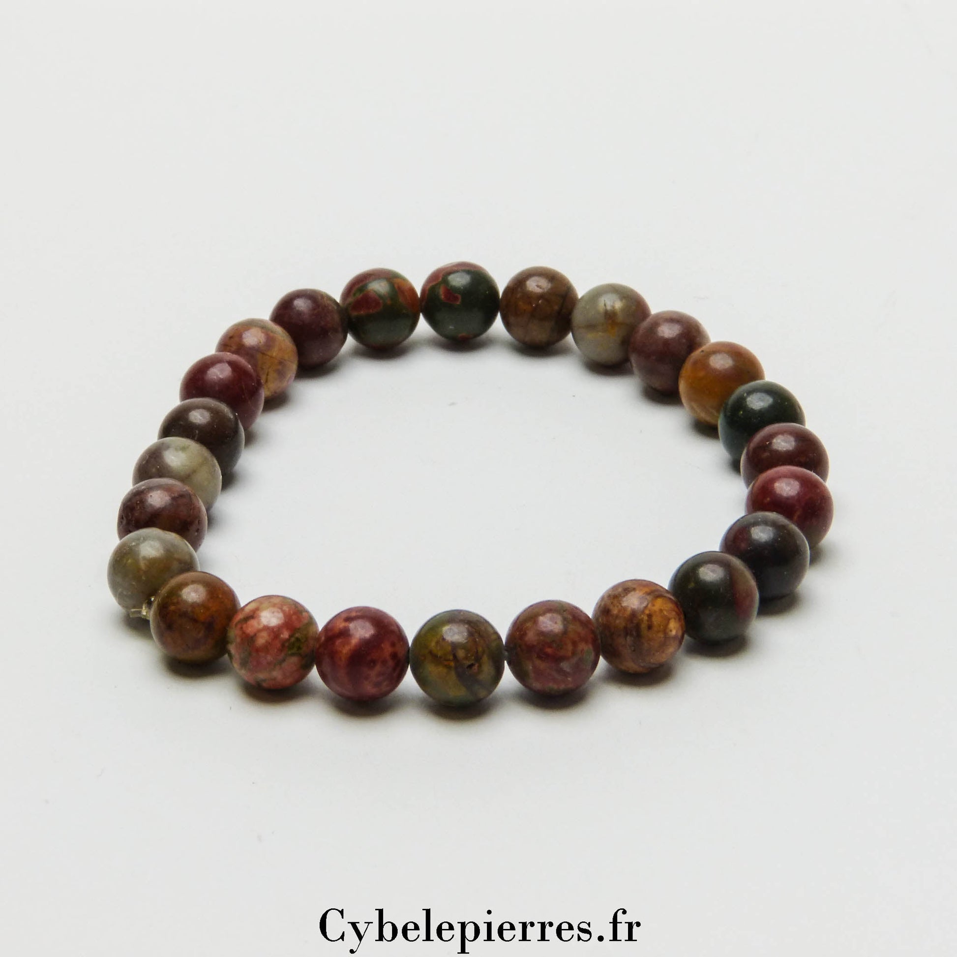 Bracelet Jaspe Picasso (8mm) | Créativité et Courage - Cybele Pierres