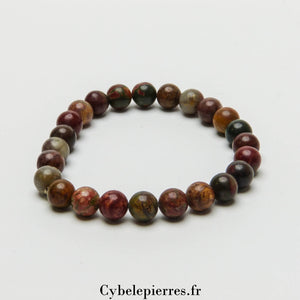 Bracelet Jaspe Picasso (8mm) | Créativité et Courage - Cybele Pierres
