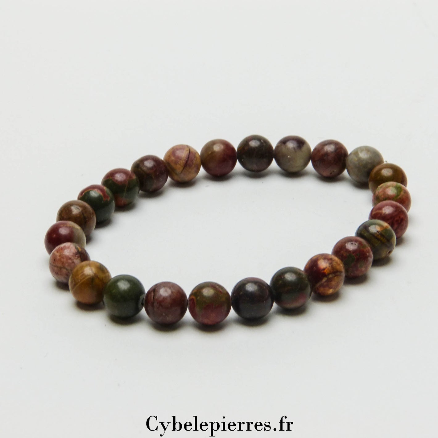 Bracelet Jaspe Picasso (8mm) | Créativité et Courage - Cybele Pierres
