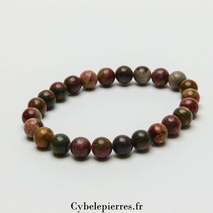 Bracelet Jaspe Picasso (8mm) | Créativité et Courage - Cybele Pierres