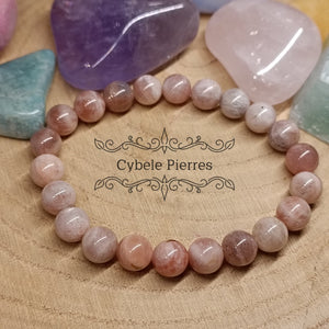 Bracelet "Je rayonne" - Pierre de Soleil (8mm) - 18cm - Cybele Pierres