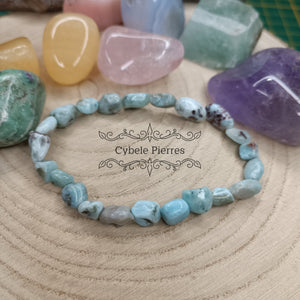 Bracelet Larimar (Pectolite bleue) (8mm) - 17cm - Cybele Pierres