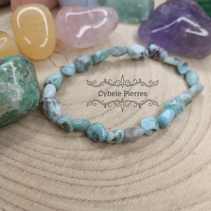 Bracelet Larimar (Pectolite bleue) (8mm) - 17cm - Cybele Pierres
