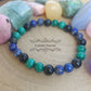 Bracelet Le guide - Obsidienne Oeil Céleste, Lapis - Lazuli et Malachite (8mm) - 19cm - Cybele Pierres