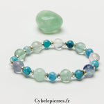 Bracelet Lumière de l’Esprit - Hémimorphite et fluorine (6 et 8mm) - 17cm ou 19cm - Cybele Pierres