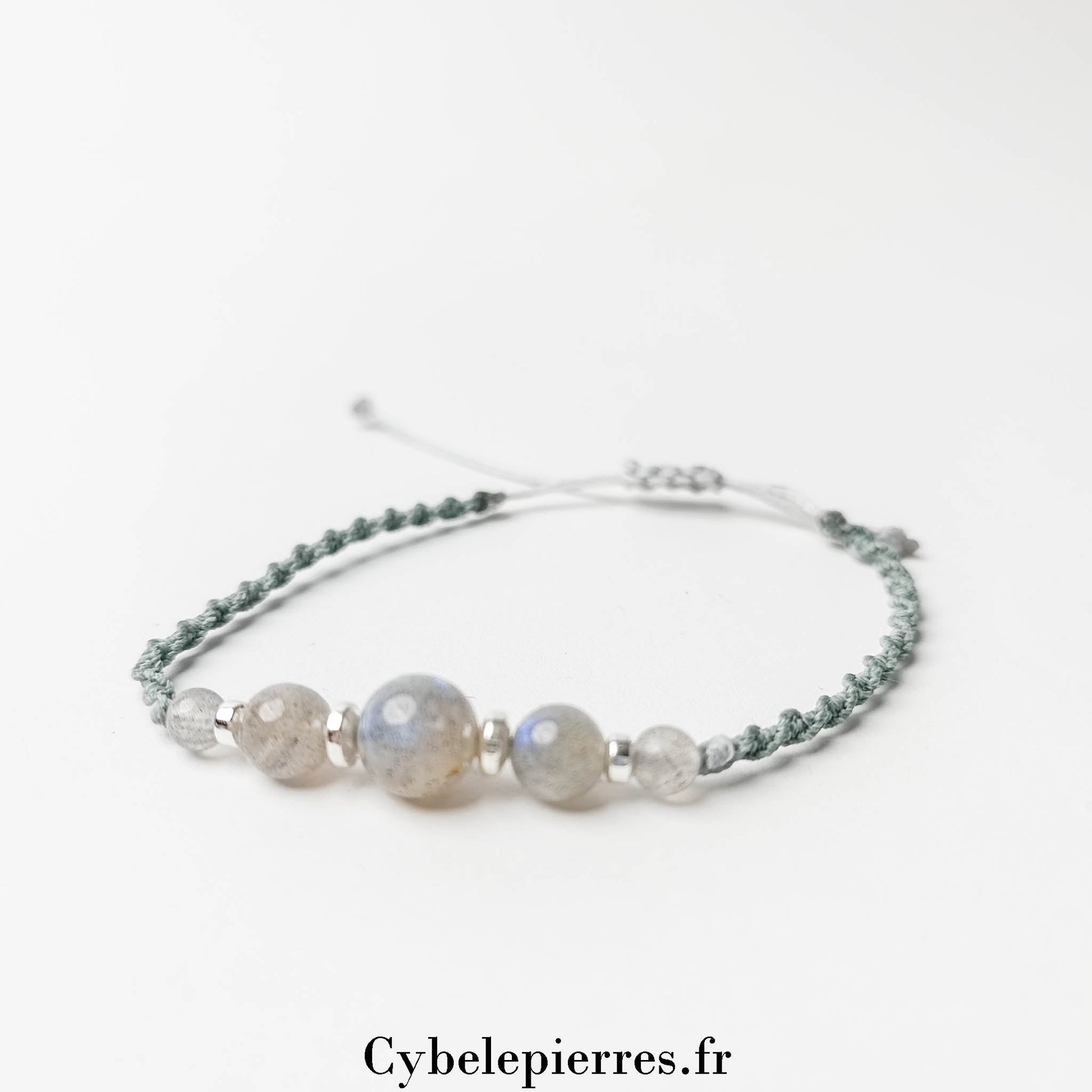 Bracelet Micro - Macramé - Labradorite (6 et 8mm) | Protection et Intuition - Cybele Pierres