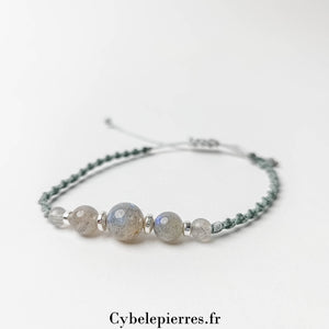 Bracelet Micro - Macramé - Labradorite (6 et 8mm) | Protection et Intuition - Cybele Pierres