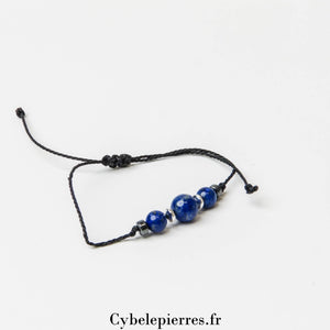 Bracelet Micro - macramé Lapis - Lazuli | Élégance et Sérénité - Cybele Pierres