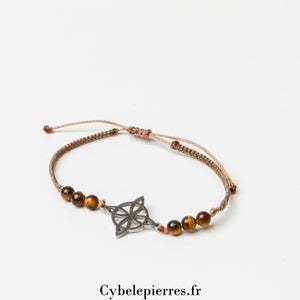 Bracelet Micro - Macramé Oeil de Tigre | Force et Protection Spirituelle - Cybele Pierres