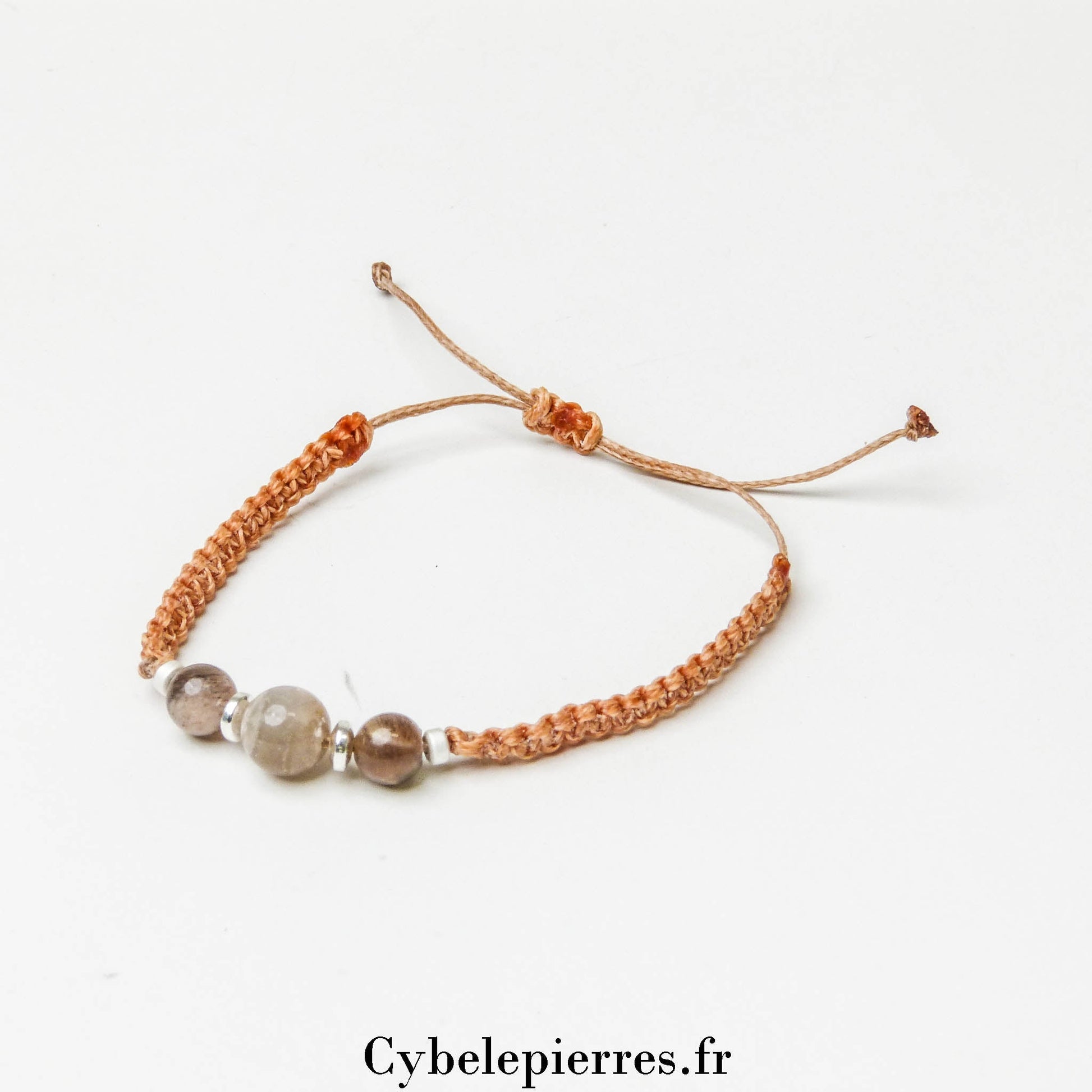 Bracelet Micro - Macramé Pierre de Lune (6mm) | Sérénité et Inspiration - Cybele Pierres