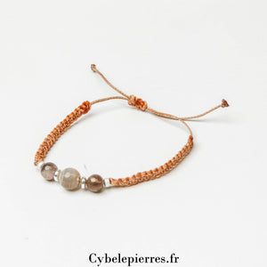 Bracelet Micro - Macramé Pierre de Lune (6mm) | Sérénité et Inspiration - Cybele Pierres