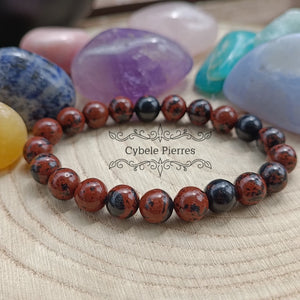 Bracelet Obsidienne Acajou (8mm) - 17cm - Cybele Pierres
