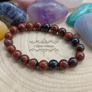 Bracelet Obsidienne Acajou (8mm) - 17cm - Cybele Pierres