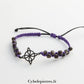Bracelet - Obsidienne Argentée carrée facettée (4mm) & Noeud de Sorcière | Protection et Équilibre - Cybele Pierres