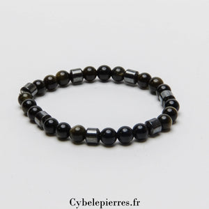 Bracelet Obsidienne dorée (6mm) - 17 cm | Protection & Patience - Cybele Pierres