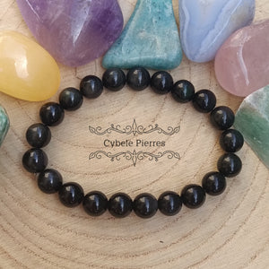 Bracelet Obsidienne Oeil Celeste (8mm) - 17cm - Cybele Pierres