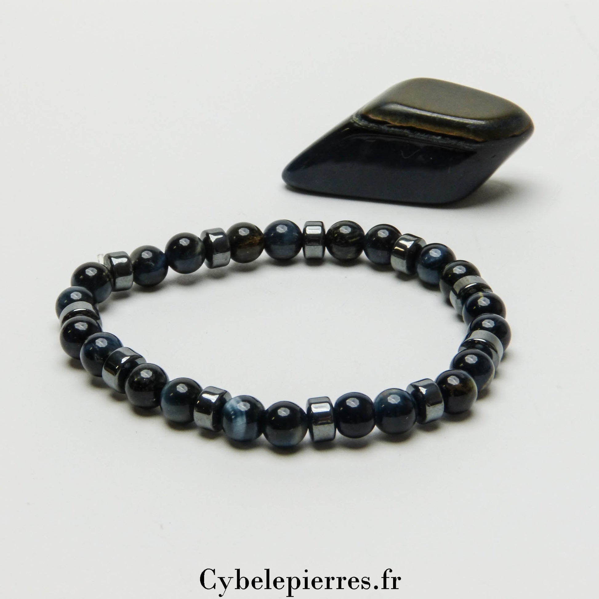 Bracelet Œil de Faucon (6mm) - 18cm | Clarté et Vision - Cybele Pierres