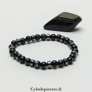 Bracelet Œil de Faucon (6mm) - 18cm | Clarté et Vision - Cybele Pierres