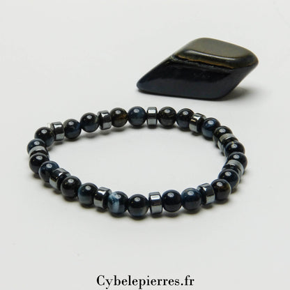 Bracelet Œil de Faucon (6mm) - 18cm | Clarté et Vision - Cybele Pierres