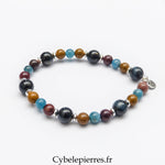 Bracelet Œil de Faucon, Mookaïte & Apatite (8 mm) – 18 cm | Stabilité & Expression - Cybele Pierres