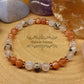 Bracelet On avance - Péristérite (Labradorite blanche), Pierre de Soleil et Jaspe dalmatien (6mm) - 18cm - Cybele Pierres