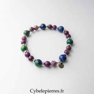 Bracelet Phosphosidérite et Azurite-Malachite (6 et 8 mm) – 18 cm | Transformation et apaisement