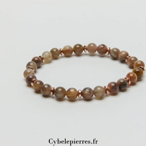 Bracelet Pierre de Lune (6mm) - 18cm | Intuition et Sérénité - Cybele Pierres