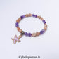 Bracelet Pierre de Soleil et Améthyste (6 mm) – 18 cm | Collection Summer Violet - Cybele Pierres