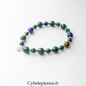 Bracelet Azurite-Malachite (6 et 8 mm) – 18 cm | Confiance et transformation
