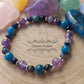 Bracelet Plaisir d'été - Apatite bleue, Sodalite et Améthyste (6 et 8mm) - 19cm - Cybele Pierres