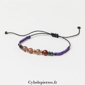Bracelet Porte - bonheur Aventurine Rouge (6mm) - 18cm | Dynamisme et Équilibre - Cybele Pierres