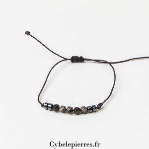 Bracelet Porte - bonheur Obsidienne Argenté (4mm) | Protection et Clarté - Cybele Pierres