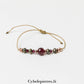 Bracelet Porte - Bonheur – Pyrite et Grenat (Réglable) | Énergie et Confiance - Cybele Pierres