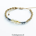 Bracelet Porte - bonheur Quartz rutile (6mm) - Cybele Pierres