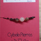 Bracelet Porte - bonheur réglable cordon - Grenat, Quartz rose & Pierre de lune (6 et 8mm) - Cybele Pierres