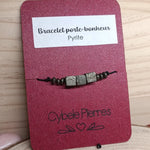 Bracelet Porte - bonheur réglable cordon - Pyrite carrée - Cybele Pierres