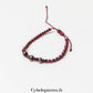 Bracelet Porte - bonheur réglable cordon - Pyrite et Grenat - Cybele Pierres