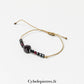 Bracelet Porte - bonheur réglable cordon - Spinelle et Grenat - Cybele Pierres