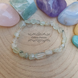 Bracelet Préhnite irrégulière (6mm) - 17cm - Cybele Pierres