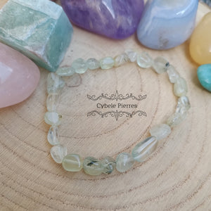 Bracelet Préhnite irrégulière (6mm) - 17cm - Cybele Pierres