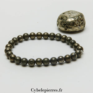 Bracelet Pyrite (6mm) | Clarté Mentale et Protection - Cybele Pierres